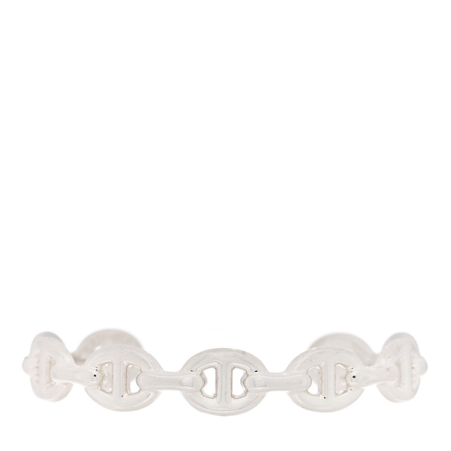 Hermes Sterling Silver MM Chaine d'Ancre Enchainee Cuff Bracelet SH 1 of 3