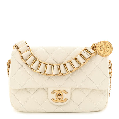 Chanel Caviar Quilted Chain Soul Flap White 1 of 10