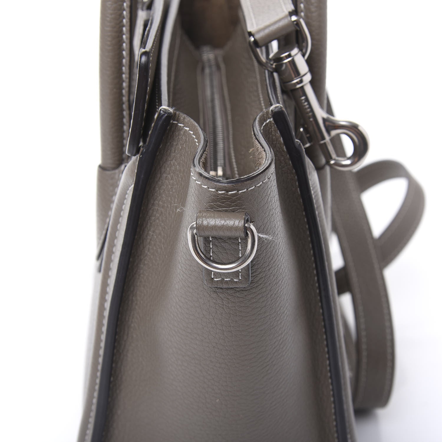 Celine Drummed Calfskin Nano Luggage Souris 13 of 13
