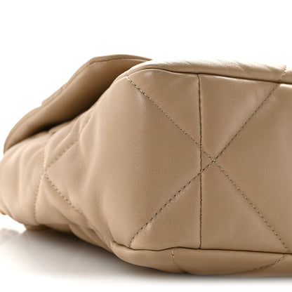 Chanel Lambskin Quilted Large Chanel 19 Flap Dark Beige 9 of 15