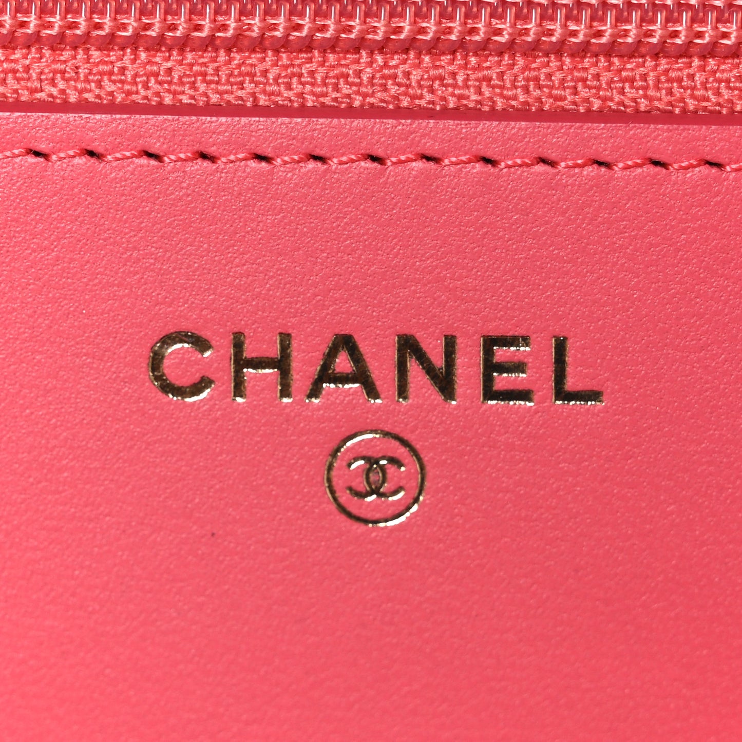Lambskin Quilted Double Stitch Tassel Wallet On Chain WOC Pink