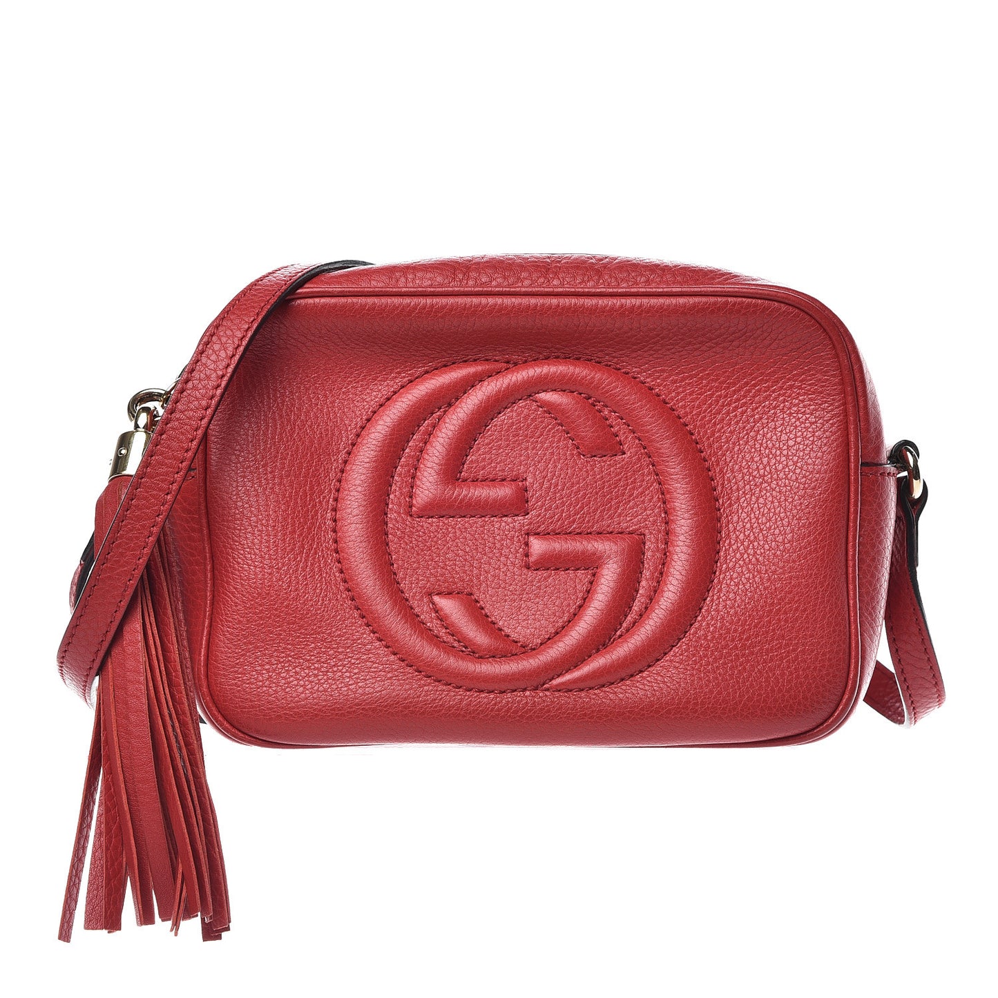 Pebbled Calfskin Small Soho Disco Bag Tabasco Red