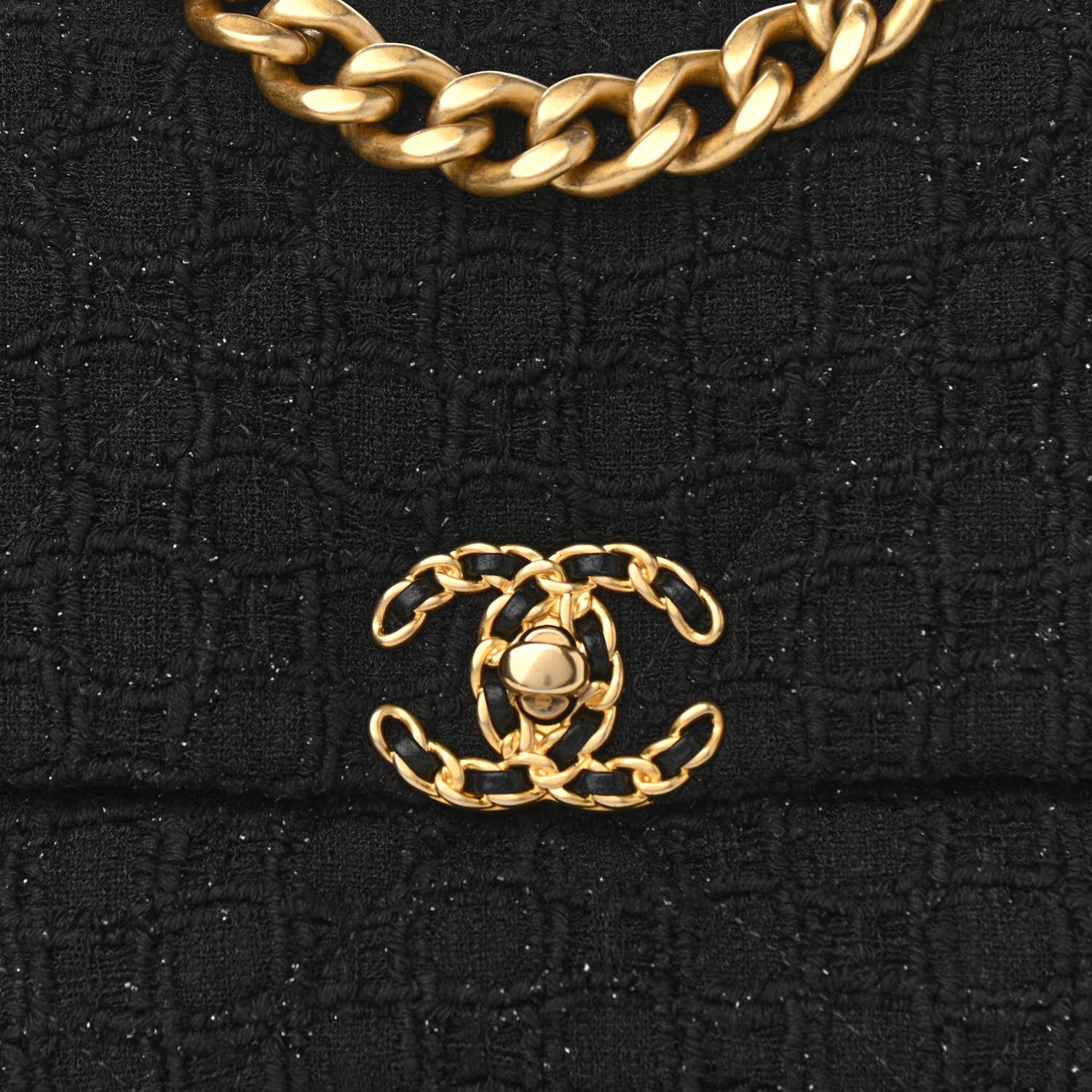 Chanel Tweed Quilted Medium Chanel 19 Flap Black 8 of 10