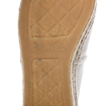 Chanel Linen CC Espadrilles 36 Beige Black 6 of 11