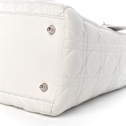 Christian Dior Lambskin Cannage Medium Lady Dior White 9 of 13