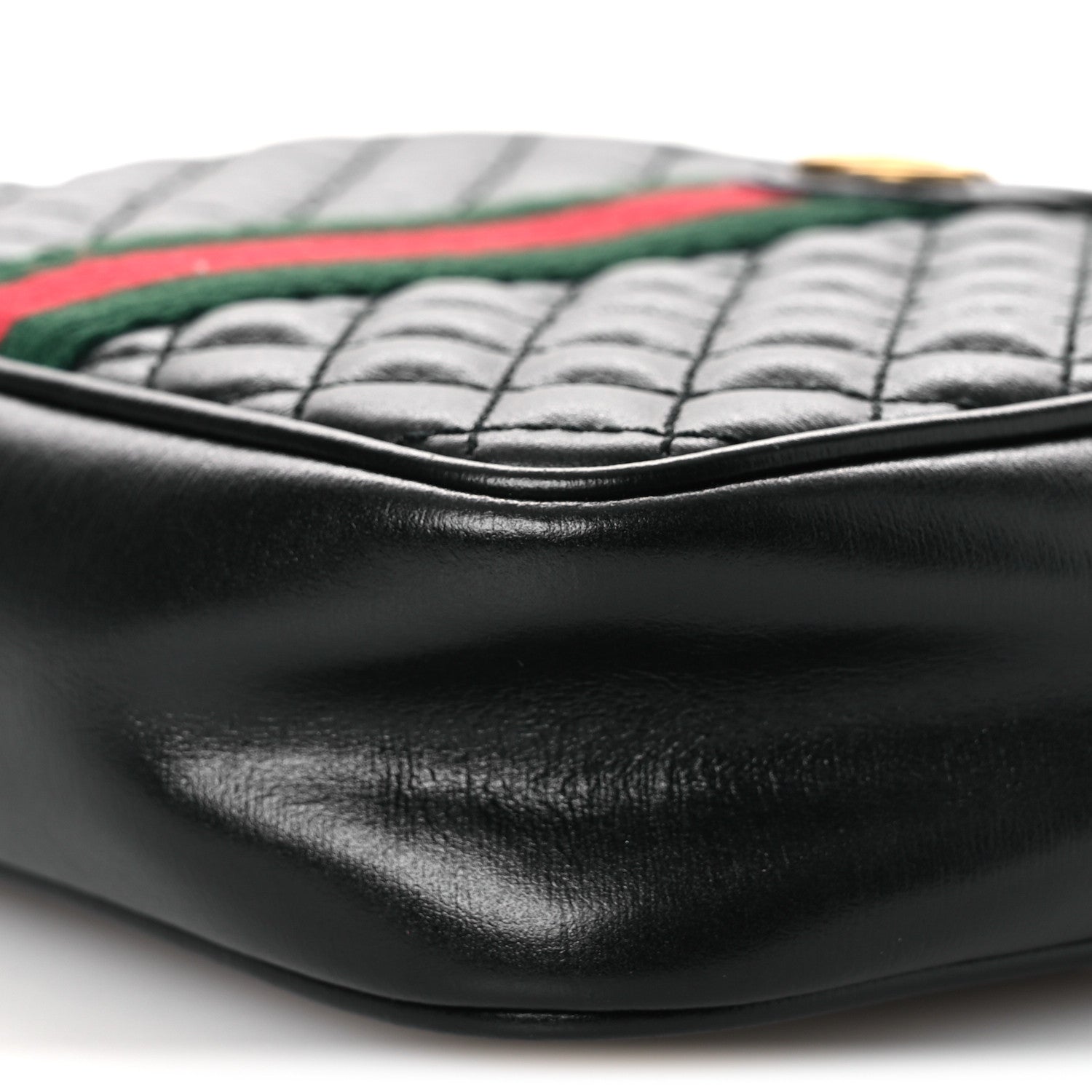 Gucci Calfskin Trapuntata Web Mini GG Shoulder Bag Black 10 of 10
