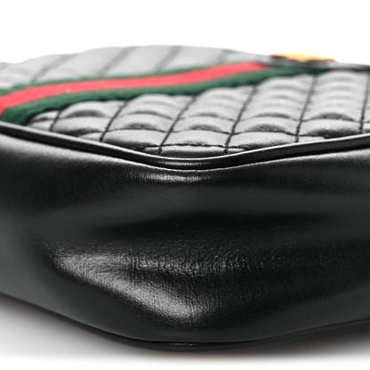Gucci Calfskin Trapuntata Web Mini GG Shoulder Bag Black 10 of 10
