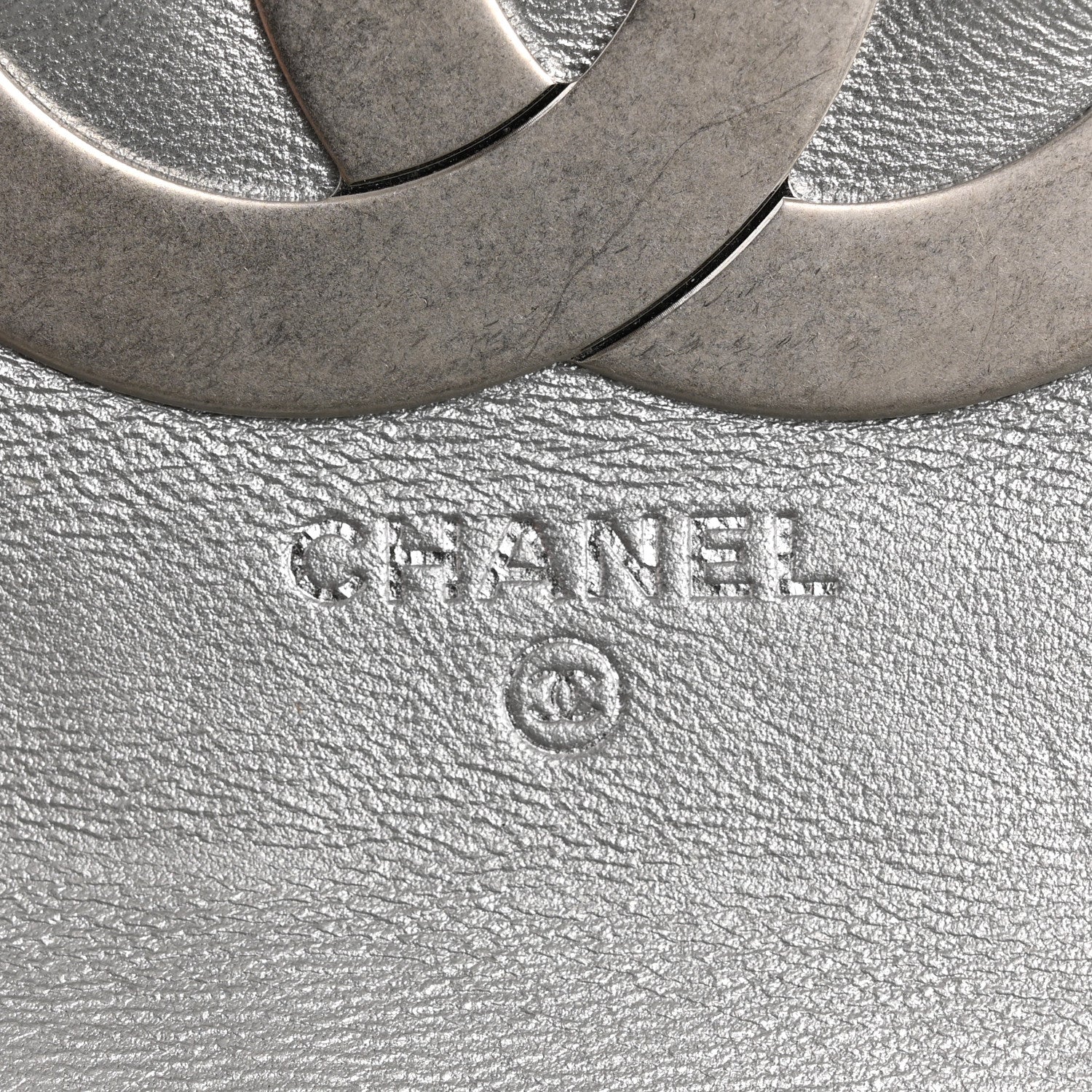 Chanel Metallic Lambskin Quilted Mini Giant CC Flap Argent 6 of 13