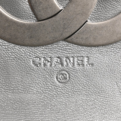 Chanel Metallic Lambskin Quilted Mini Giant CC Flap Argent 6 of 13