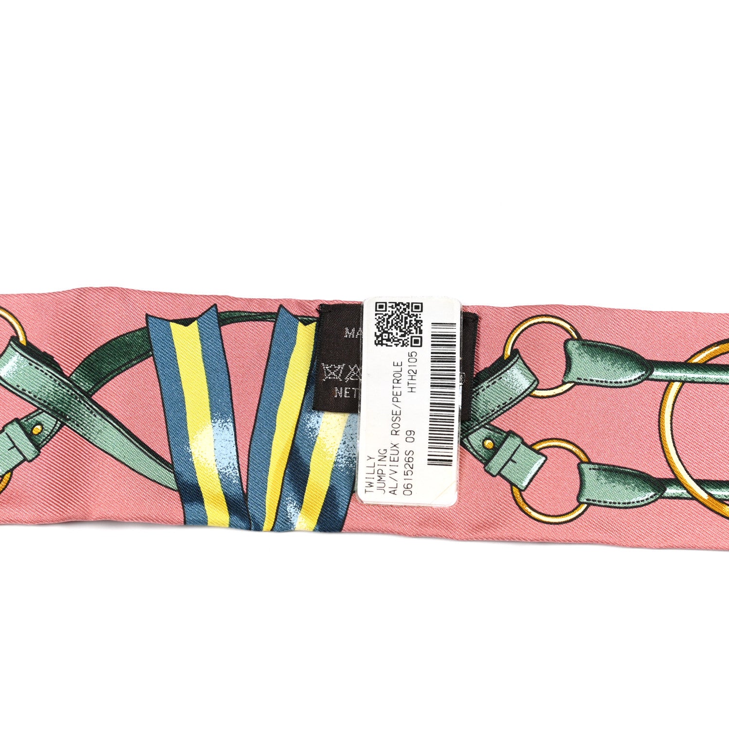 Hermes Silk Jumping Twilly Vieux Rose Petrole 2 of 4