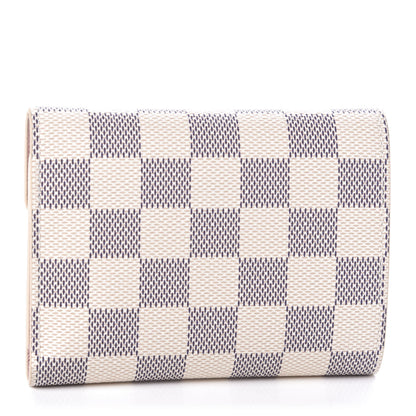 Louis Vuitton Damier Azur Victorine Wallet Rose Ballerine 3 of 9