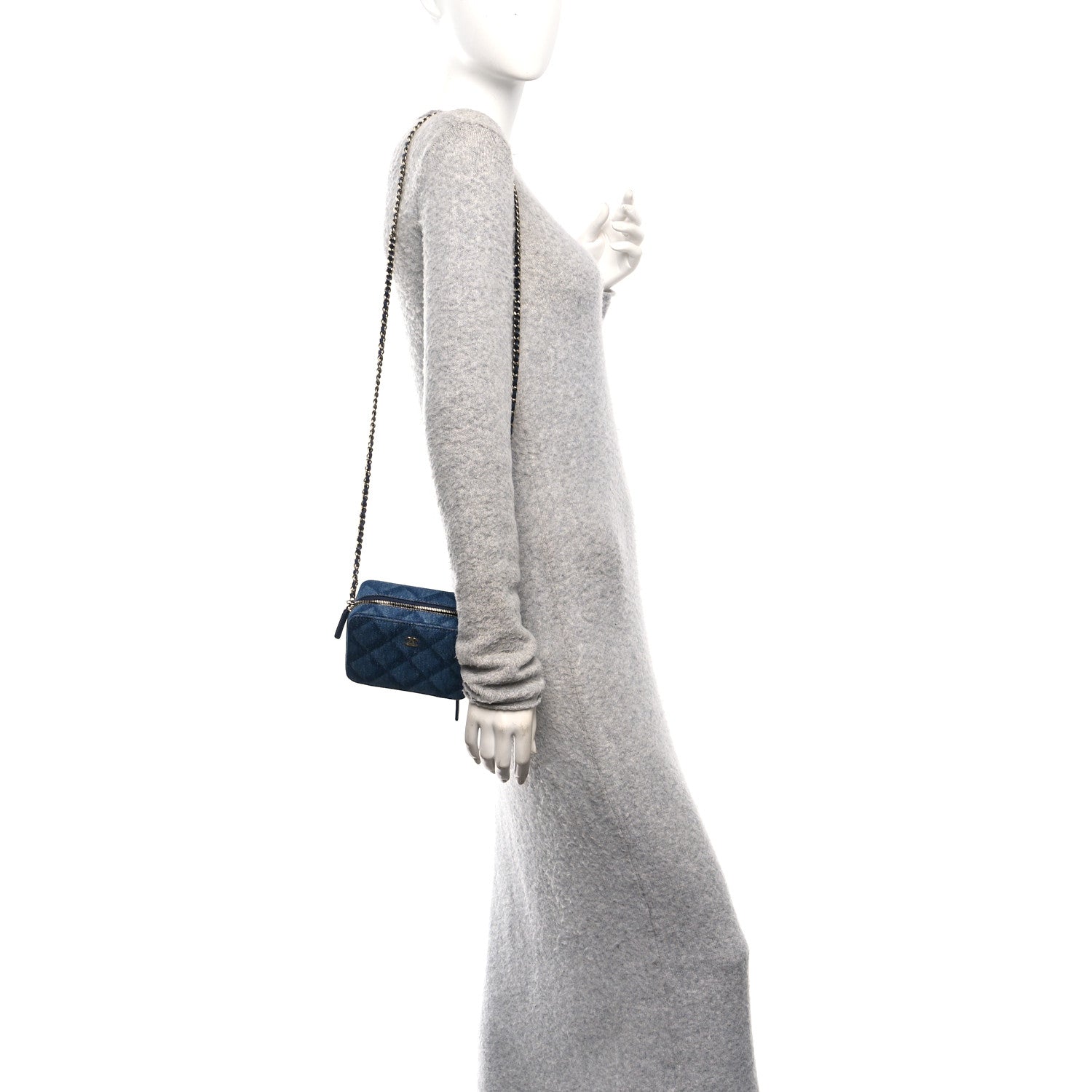 Chanel Printed Denim CC Camera Case Blue 2 of 10