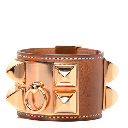 Hermes Barenia Collier de Chien CDC Bracelet XS Fauve 1 of 6