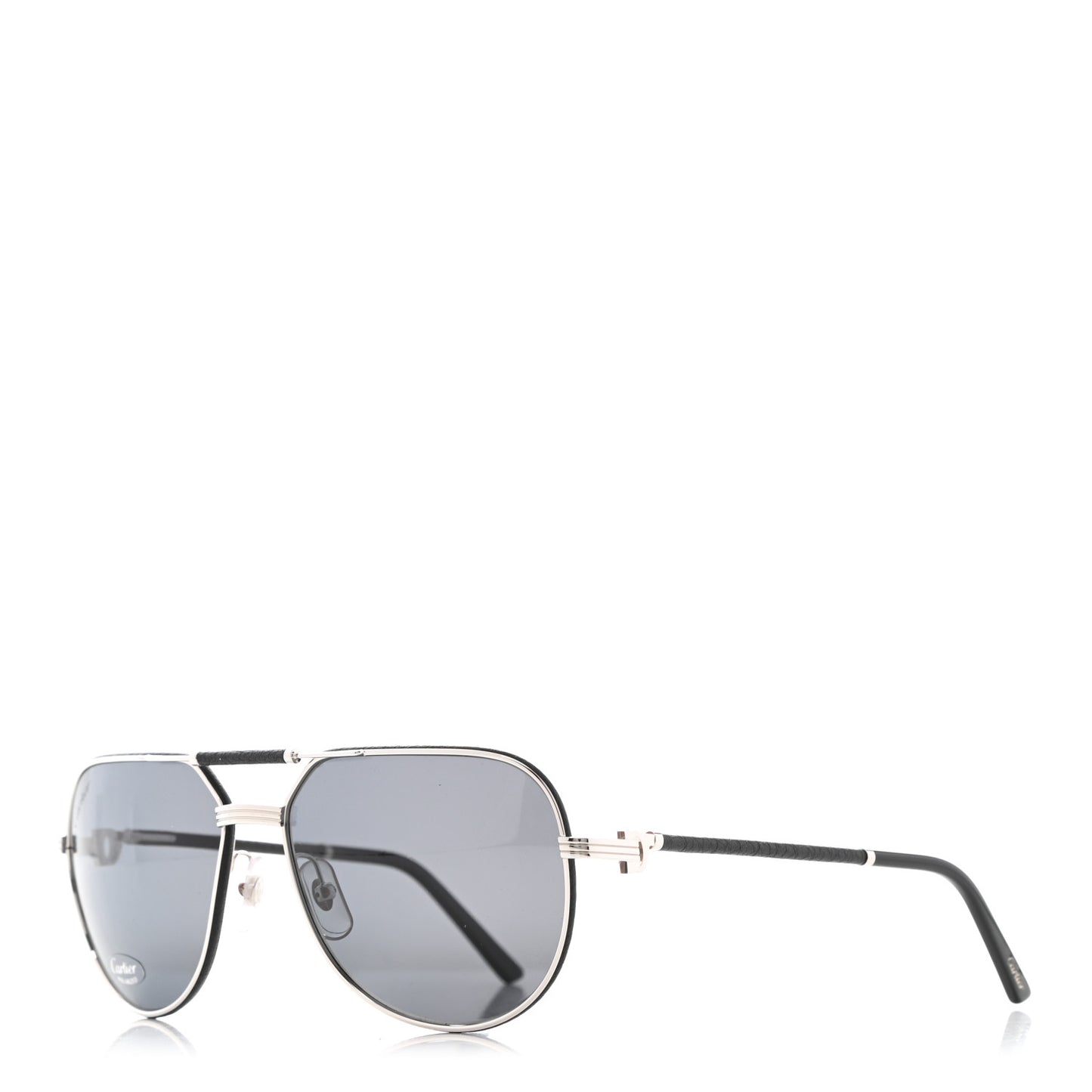 Panthere De Cartier Aviator Sunglasses Silver