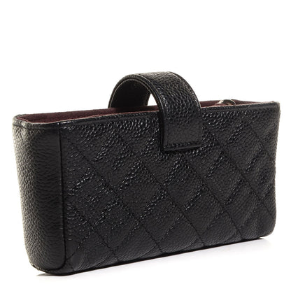 Chanel Caviar Quilted Mini Phone Holder Clutch Black 3 of 8