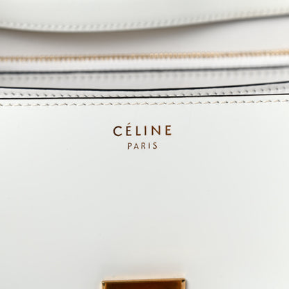 Celine Spazzolato Calfskin Medium Classic Box Flap Bag White 7 of 10