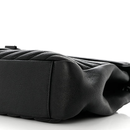 Saint Laurent Sheepskin Matelasse Chevron Monogram Monochrome Large College Satchel Black 10 of 10