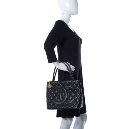 Chanel Caviar Quilted Medallion Tote Black 2 of 9