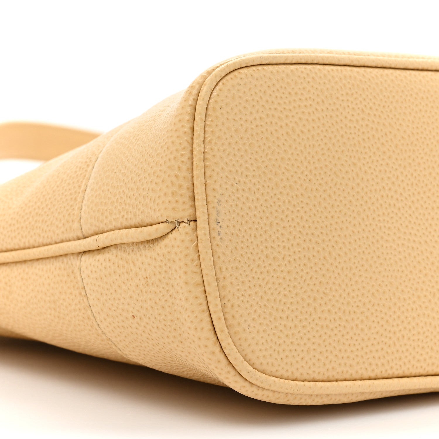 Chanel Caviar Logo Shoulder Bag Beige 9 of 12