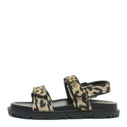 Christian Dior Technical Fabric Mizza Print DiorAct Sandals 41.5 Beige Multicolor 1 of 11