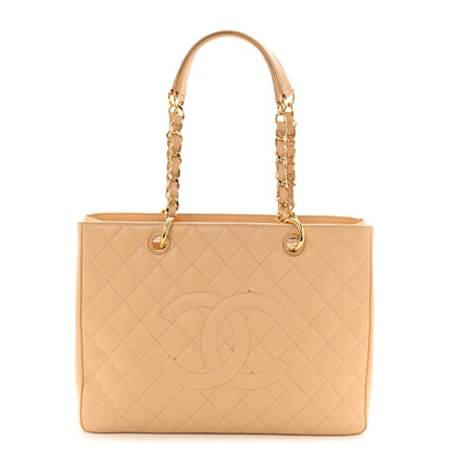 Chanel Caviar Quilted Grand Shopping Tote GST Beige 1 of 14