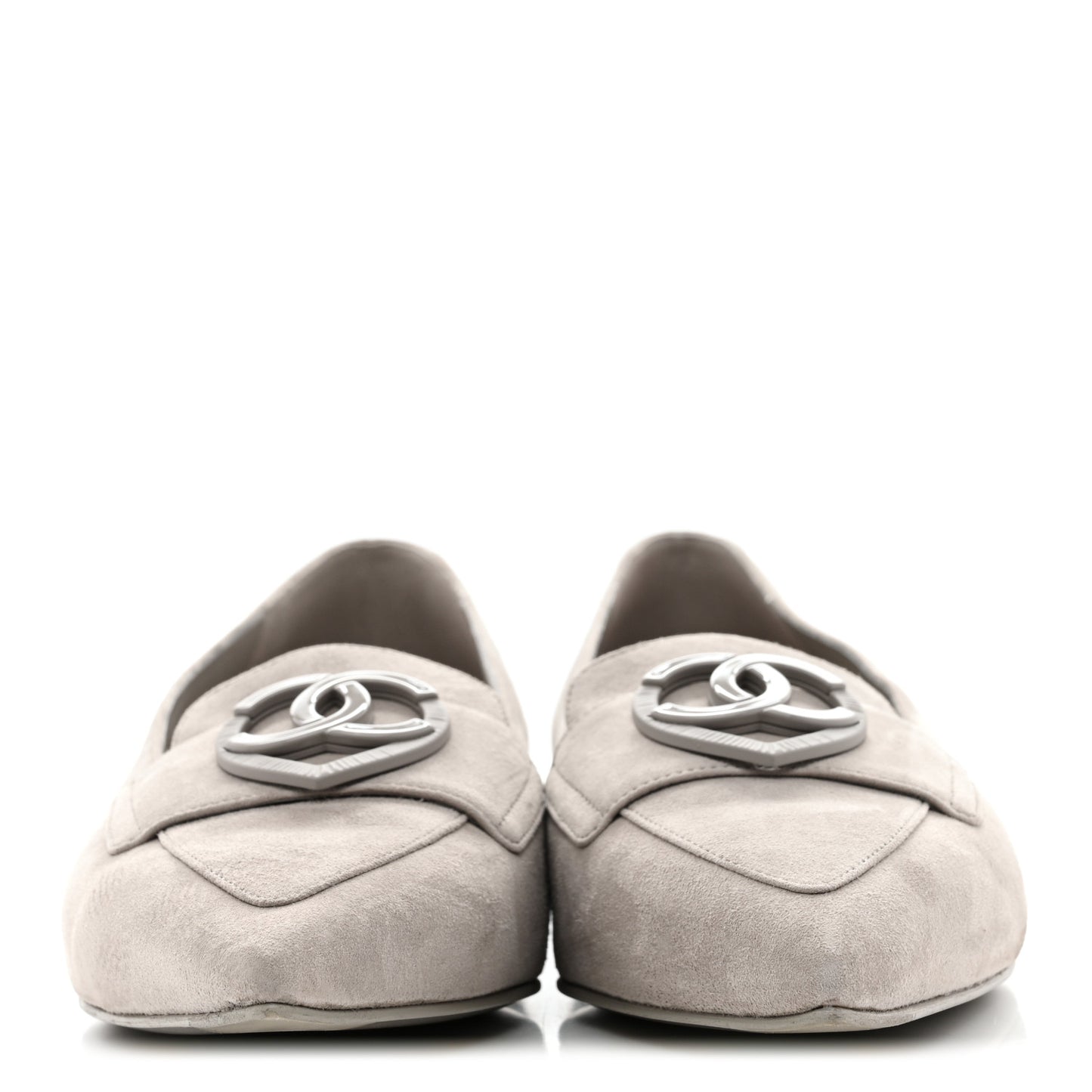 Suede Heart CC Loafers 40.5 Grey