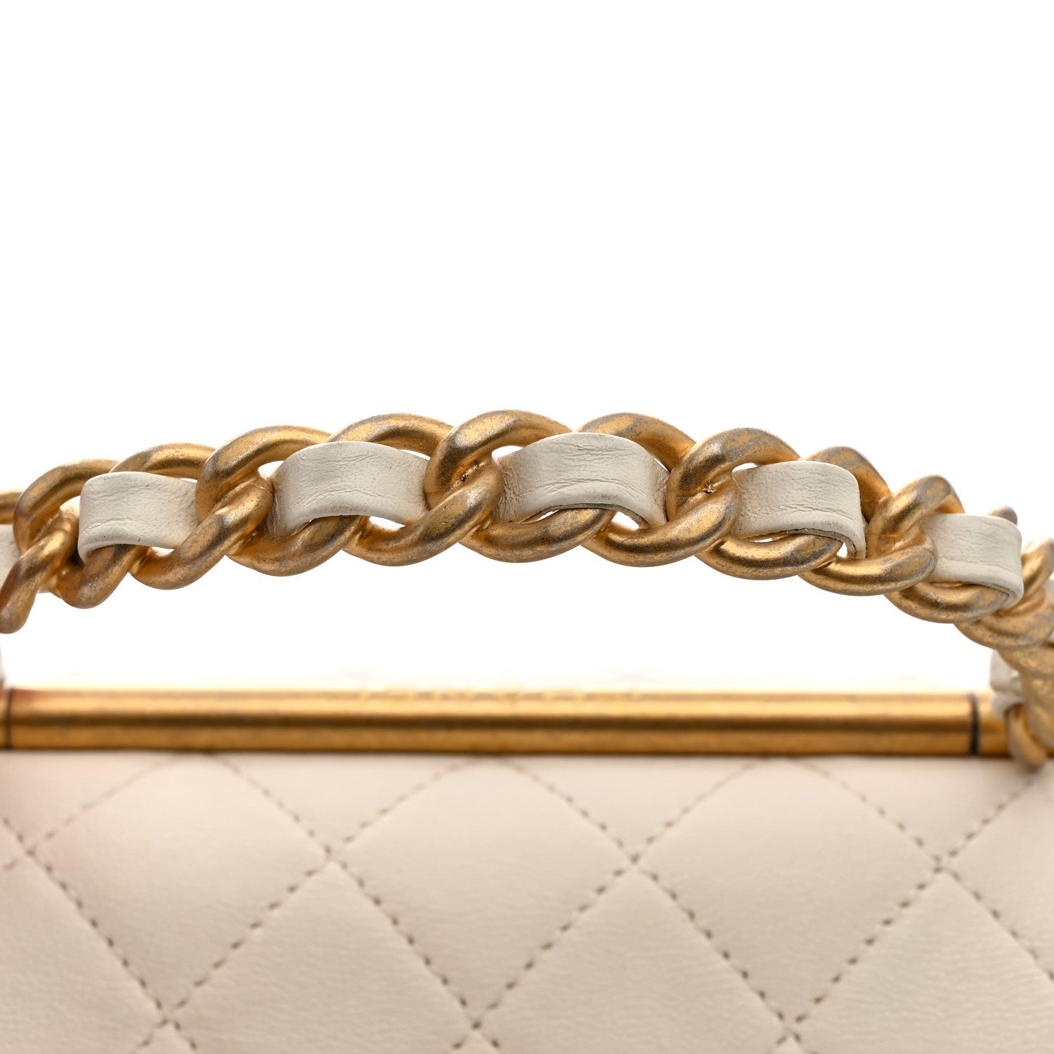 Chanel Lambskin Quilted La Parisienne Top Handle Flap White 13 of 16