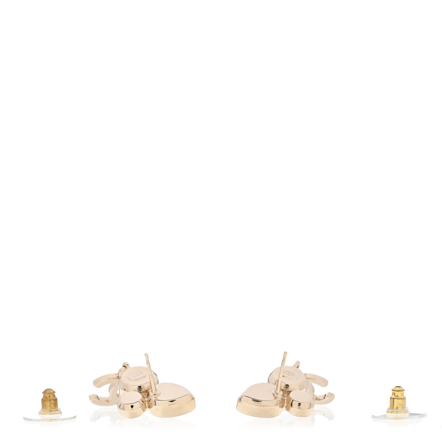 Pearl Crystal CC Drop Earrings Gold