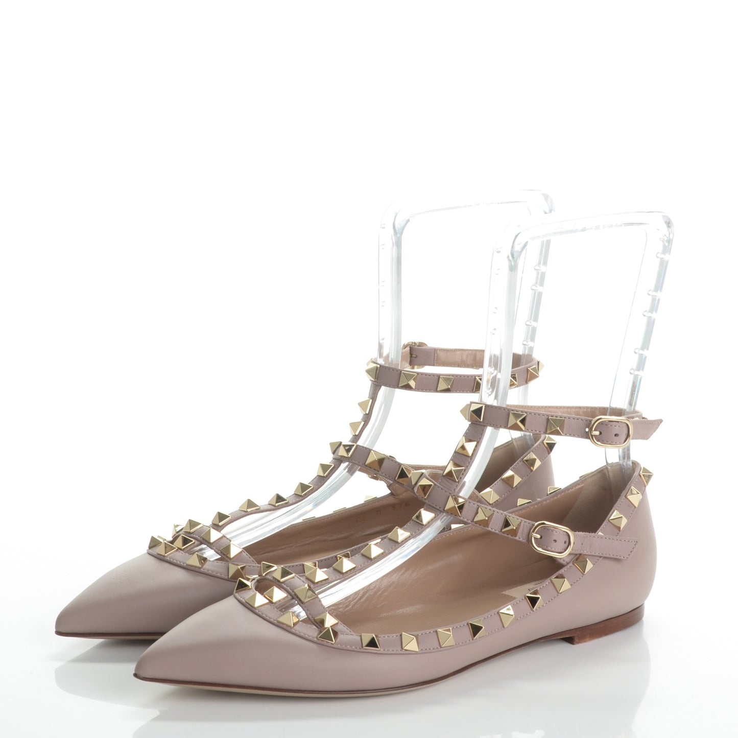 Nappa Rockstud Cage Ballerina Flats 39.5 Poudre