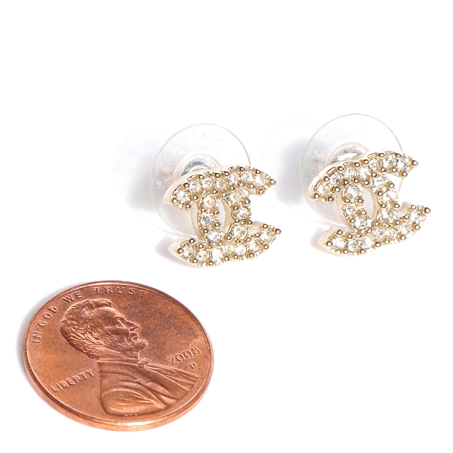 Crystal CC Earrings Gold
