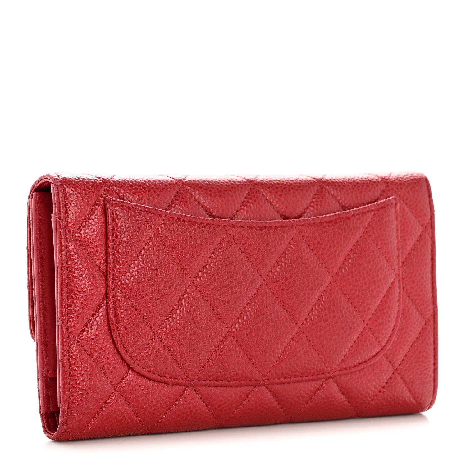 Chanel Caviar Quilted Large Flap Wallet Red 3 of 12