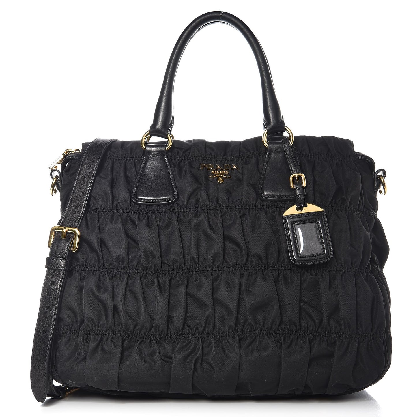 Tessuto Nylon Gaufre Tote Black