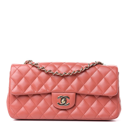 Chanel Lambskin Quilted East West Flap Coral 1 of 11