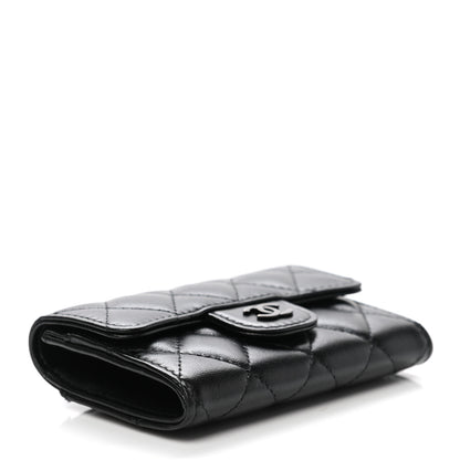 Chanel Lambskin Quilted Flap Card Holder Wallet So Black 4 of 9