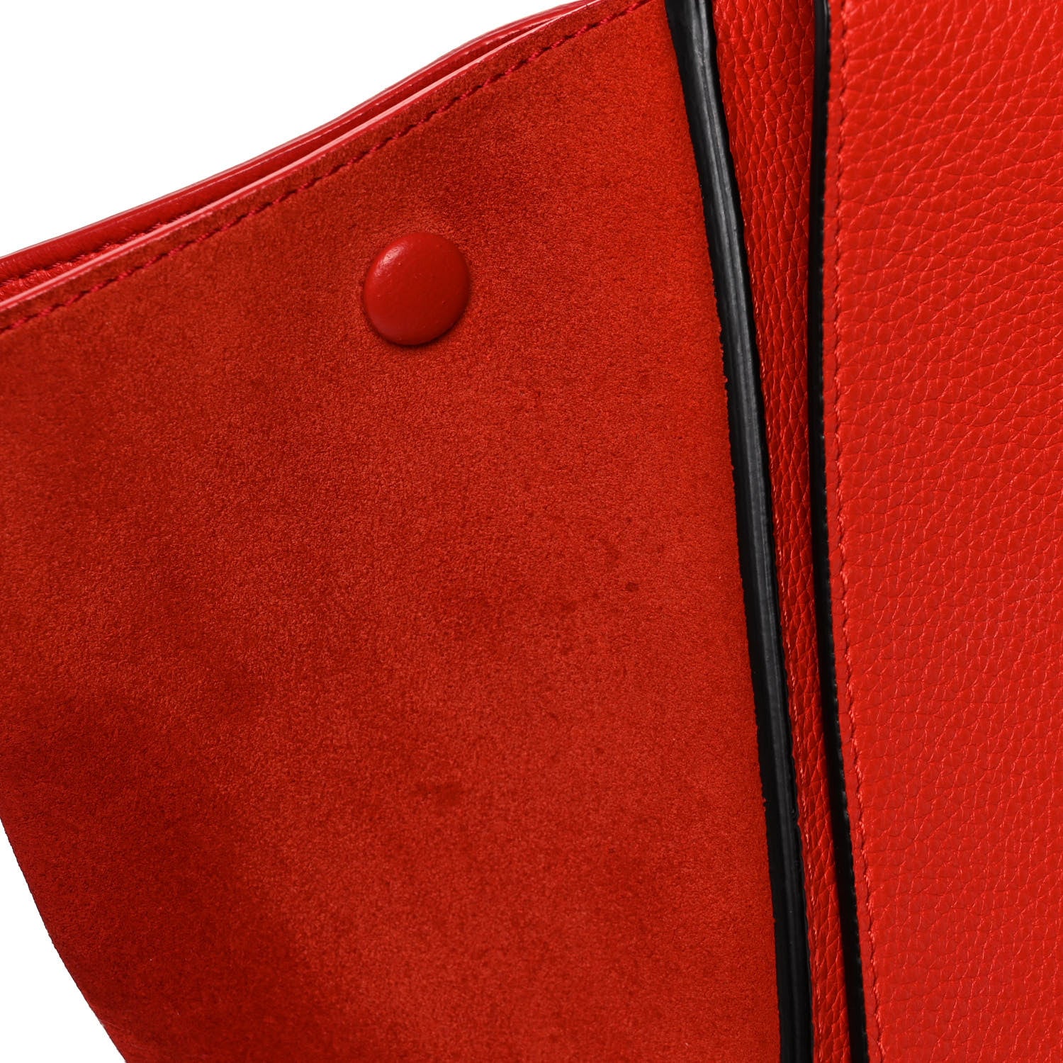 Celine Drummed Calfskin Suede Medium Trapeze Vermillion 13 of 17