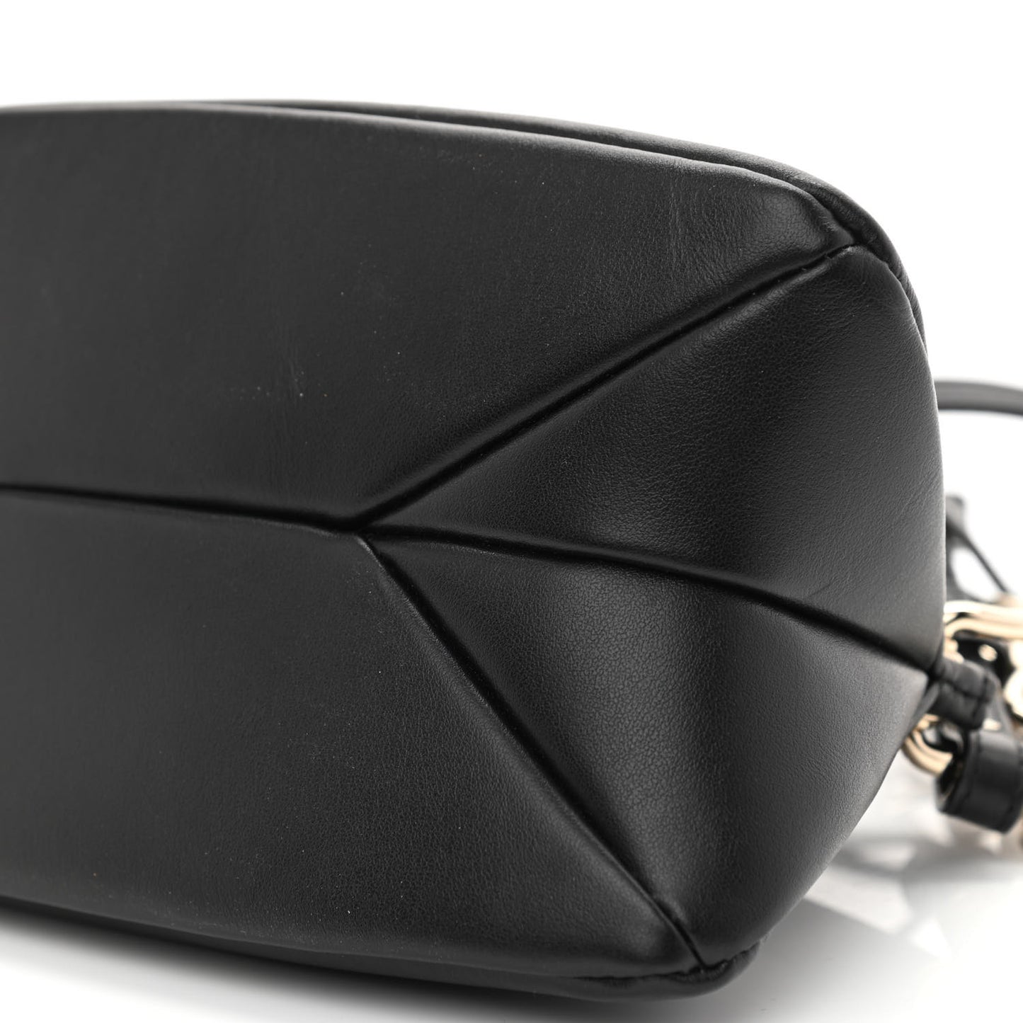 Shiny Calfskin Mini Juana Shoulder Bag Black