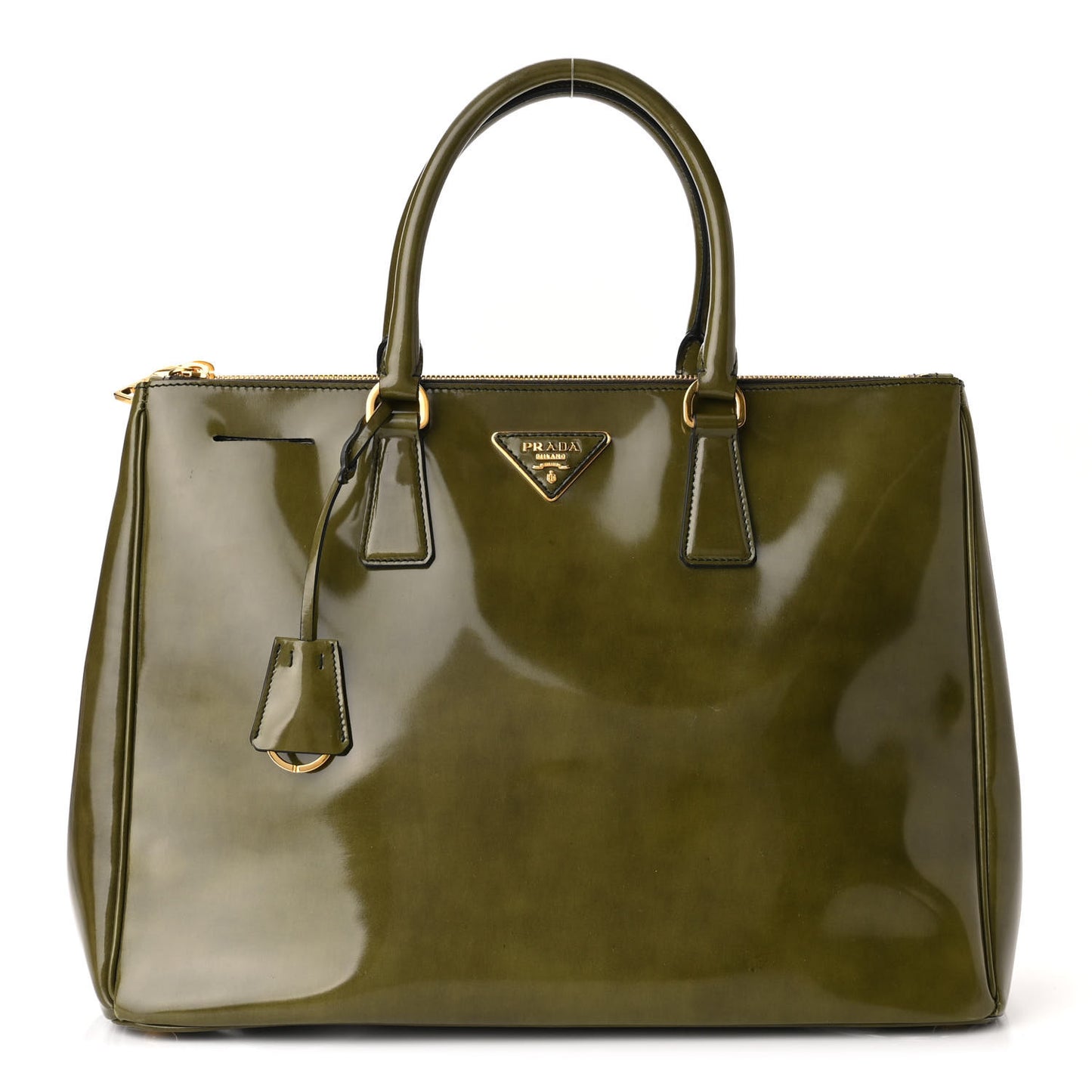 Spazzolato Large Galleria Double Zip Tote Militare Fume