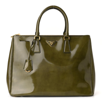 Prada Spazzolato Large Galleria Double Zip Tote Militare Fume 1 of 10