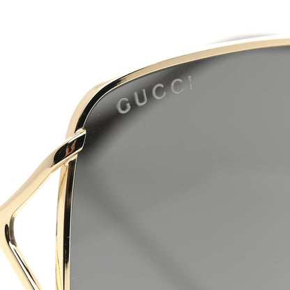 Gucci Metal Horsebit Square Frame Sunglasses GG1018SK Gold 7 of 8
