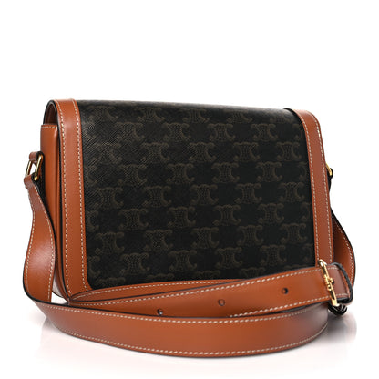 Celine Calfskin Triomphe Canvas Teen Triomphe Bag Tan 3 of 9