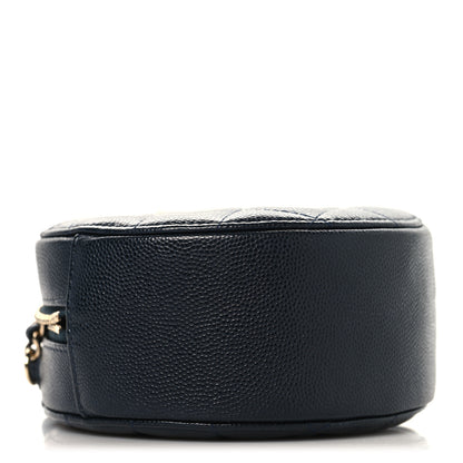 Chanel Caviar Quilted Round Clutch With Chain Navy 4 of 10