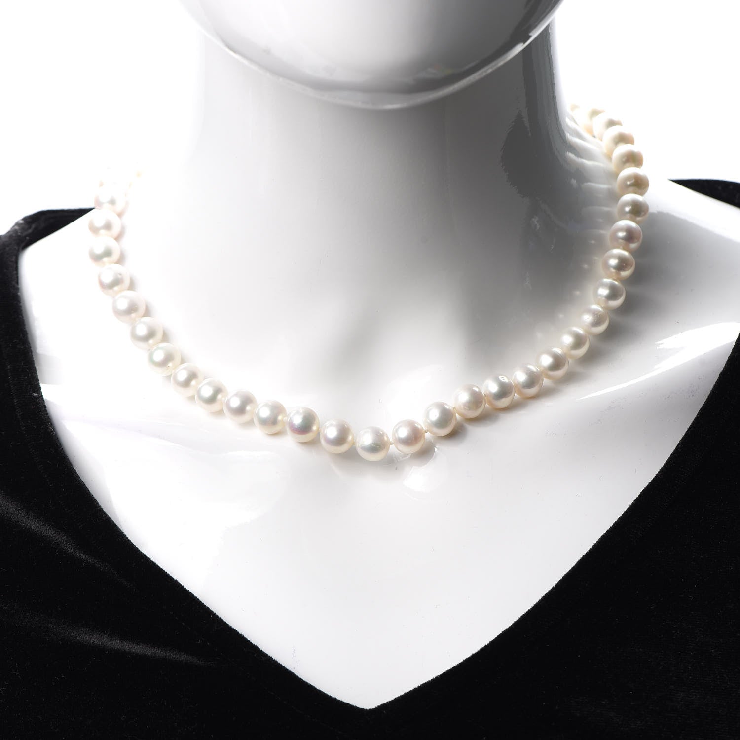 David Yurman Sterling Silver Diamond Pearl 8-8.5mm Buckle Necklace 2 of 5