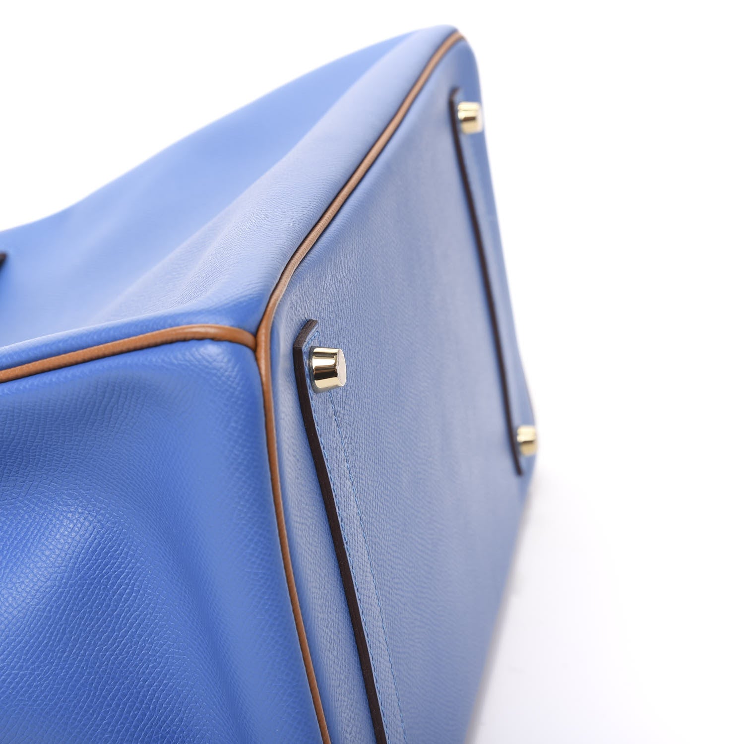 Hermes Epsom Horseshoe Birkin 35 Bleu Izmir Gold 6 of 31