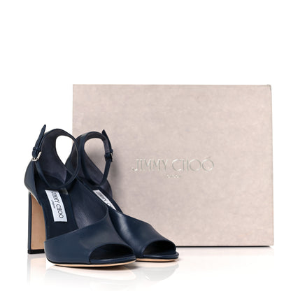 Jimmy Choo Calfskin Theresa 100 Ankle Strap Sandals 37.5 Stormy Blue 8 of 8