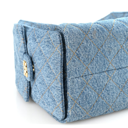 Chanel Denim Quilted Small Chanel 25 Handbag Blue 9 of 10