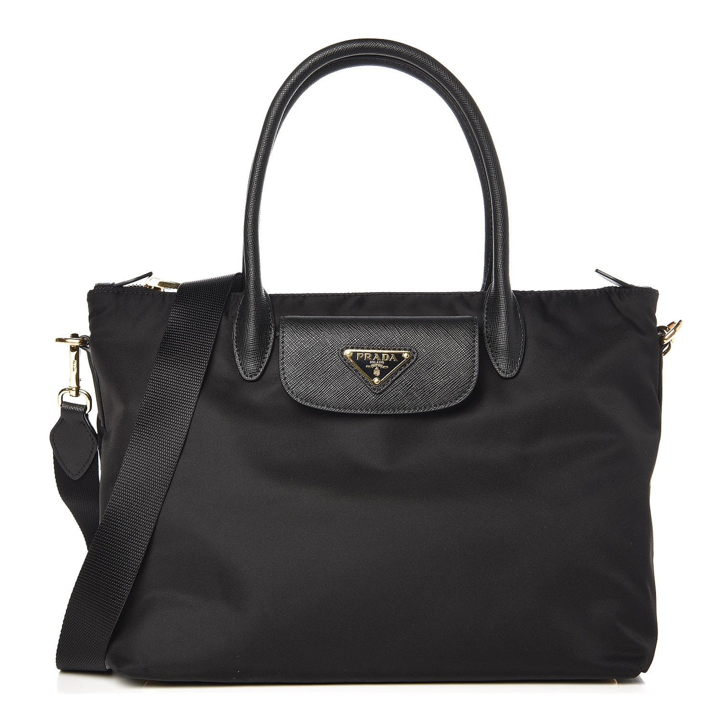 Saffiano Tessuto Nylon Tote Nero Black