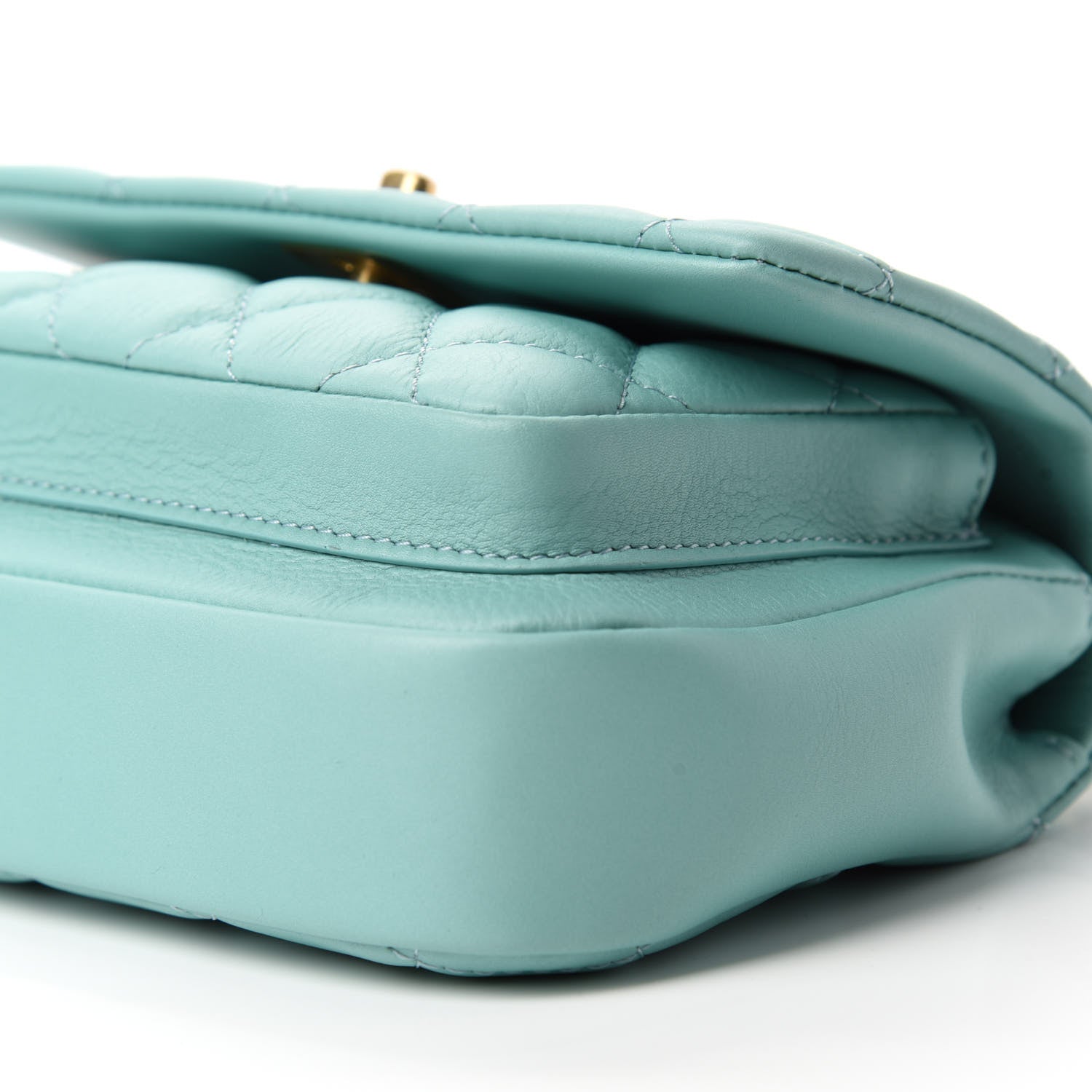 Chanel Calfskin Quilted Top Handle Flap Light Blue 7 of 11