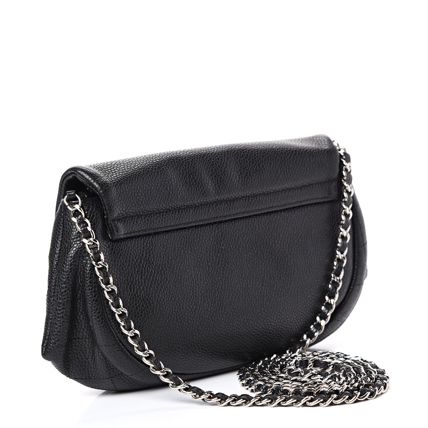 Chanel Caviar Half Moon Wallet On Chain WOC Black 2 of 10