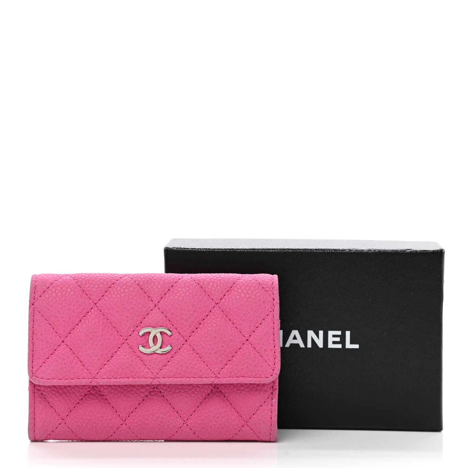 Chanel Iridescent Caviar Quilted Flap Card Holder Pink 11 of 11