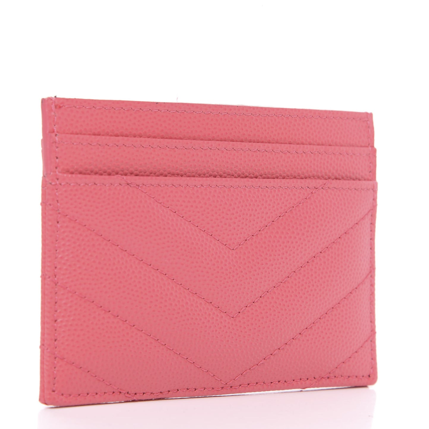 Grain De Poudre Matelasse Chevron Monogram Credit Card Case Pink